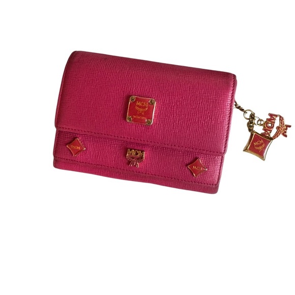 MCM Pink Wallet with Golden Charms - Main Image